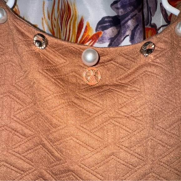 Simply Southern Mocha w/ Rhinestones & Pearls Quilted Dress NWT - Picture 3 of 6